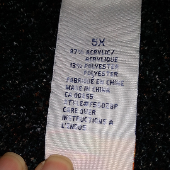 Retro Penningtons Black Cowl Neck Sweater, Size 5X, Y2K, Fringe - Picture 4 of 8